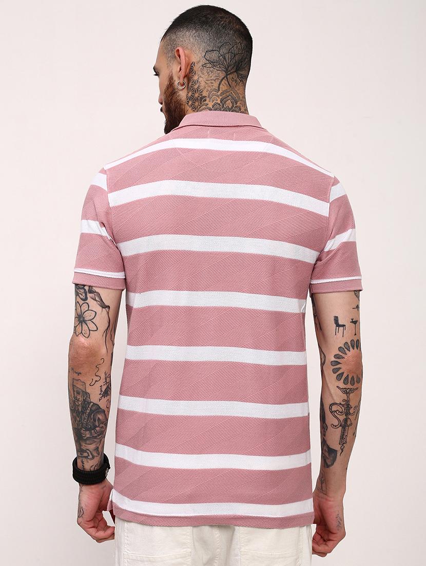 men striped short sleeve polo t-shirt - 21696250 - Standard Image - 3
