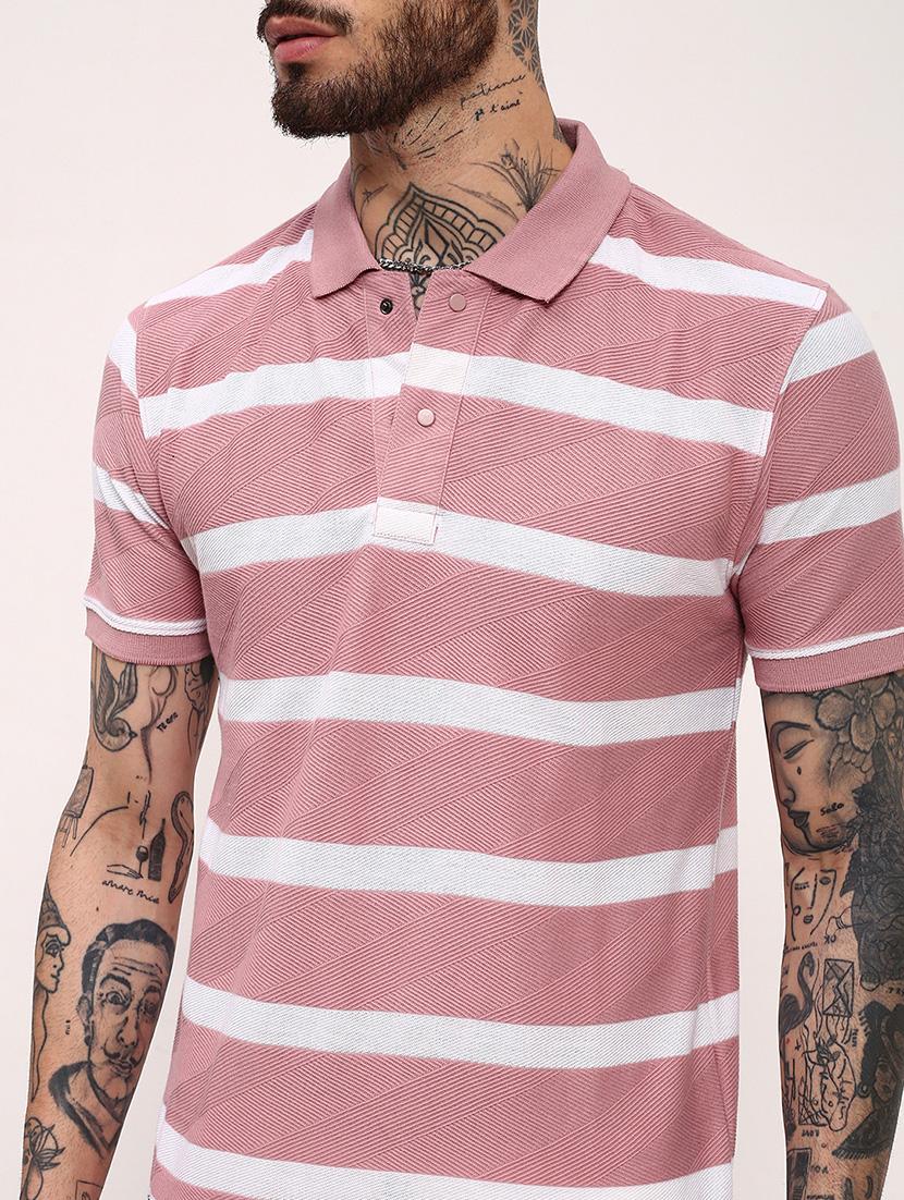 men striped short sleeve polo t-shirt - 21696250 - Standard Image - 5