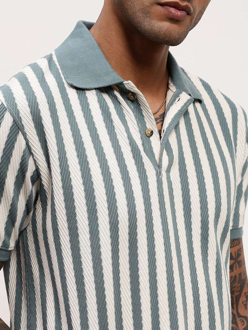 men striped short sleeve polo t-shirt - 21696251 -  Standard Image - 5