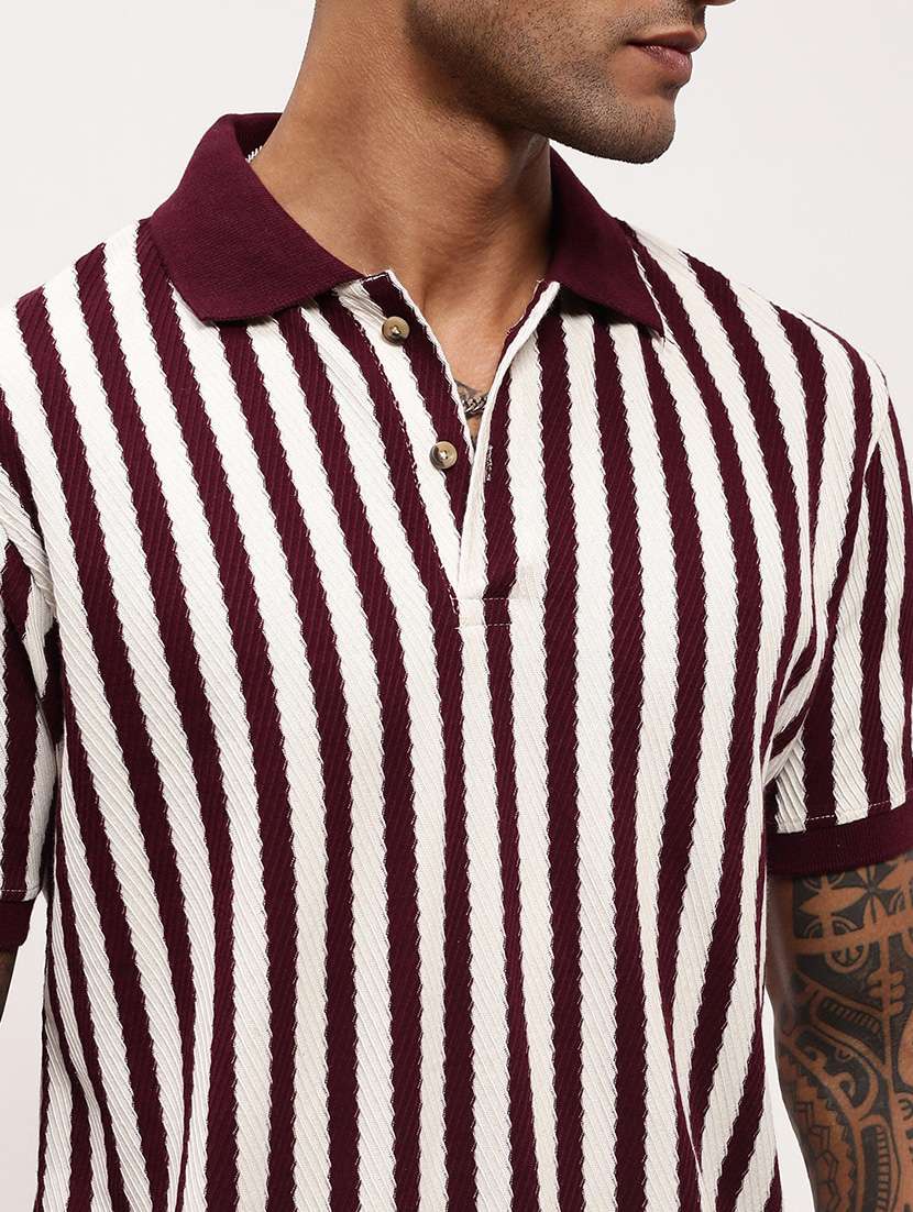 men striped short sleeve polo t-shirt - 21696252 -  Standard Image - 5