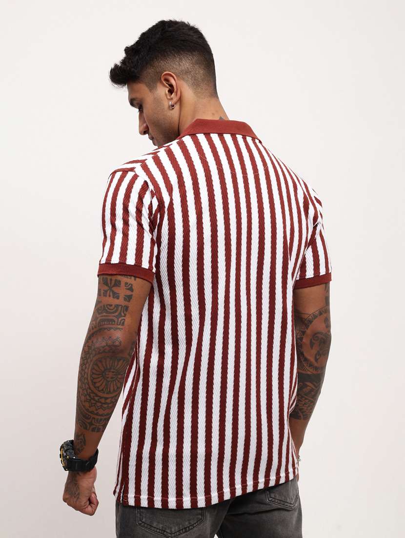 men striped short sleeve polo t-shirt - 21696253 -  Standard Image - 3