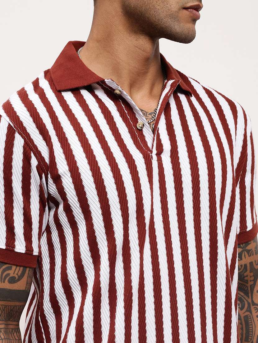 men striped short sleeve polo t-shirt - 21696253 -  Standard Image - 5