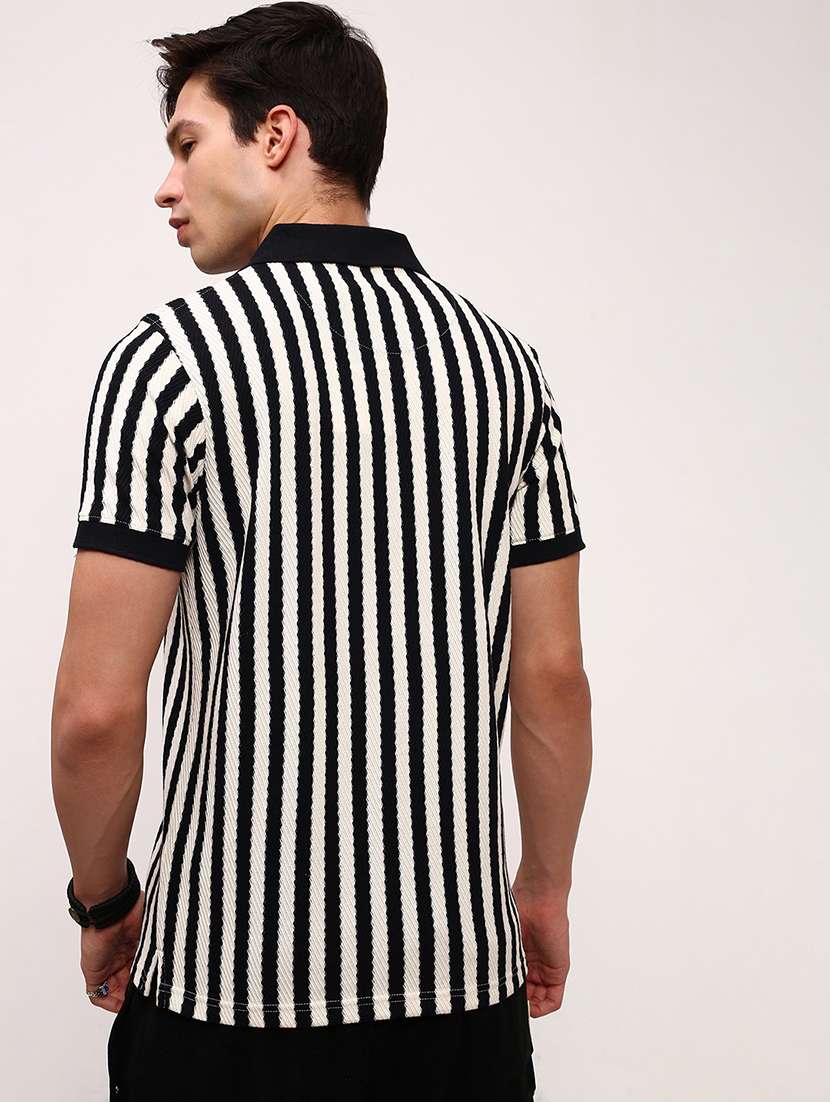 men striped short sleeve polo t-shirt - 21696255 -  Standard Image - 3