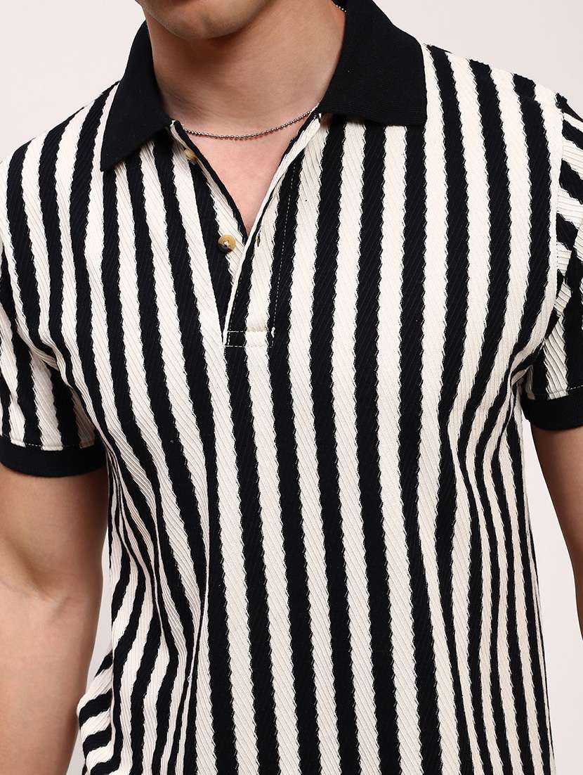 men striped short sleeve polo t-shirt - 21696255 -  Standard Image - 5