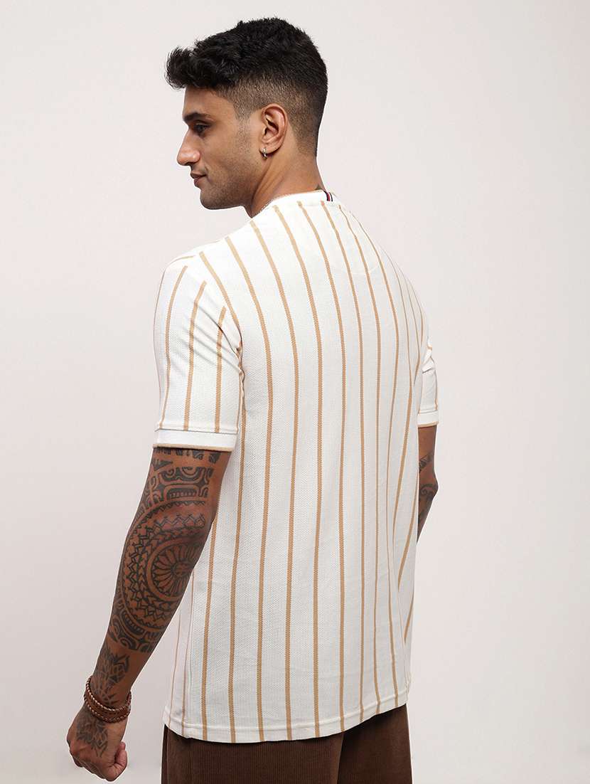 men striped short sleeve slim fit t-shirt - 21696256 -  Standard Image - 3