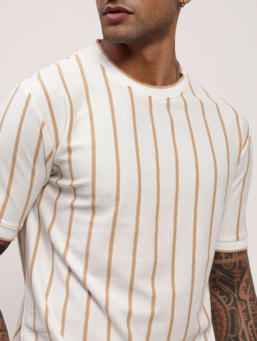 men striped short sleeve slim fit t-shirt - 21696256 -  Standard Image - 5