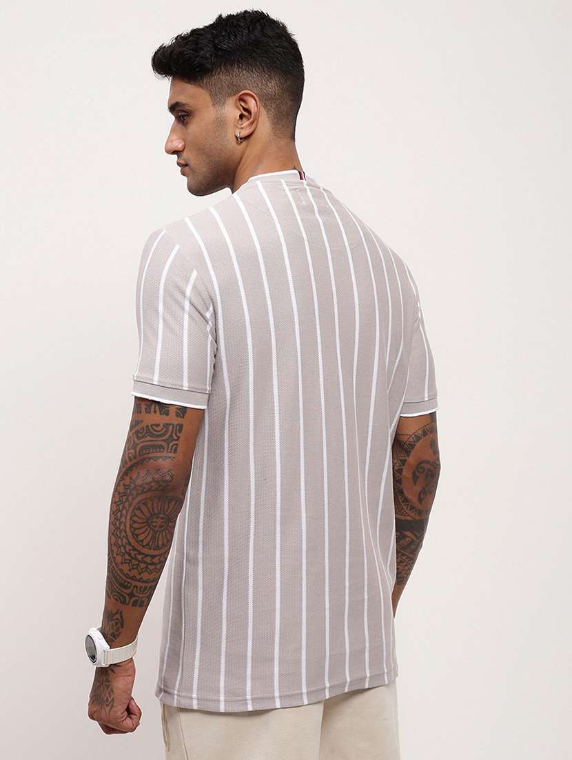 men striped short sleeve slim fit t-shirt - 21696257 -  Standard Image - 3