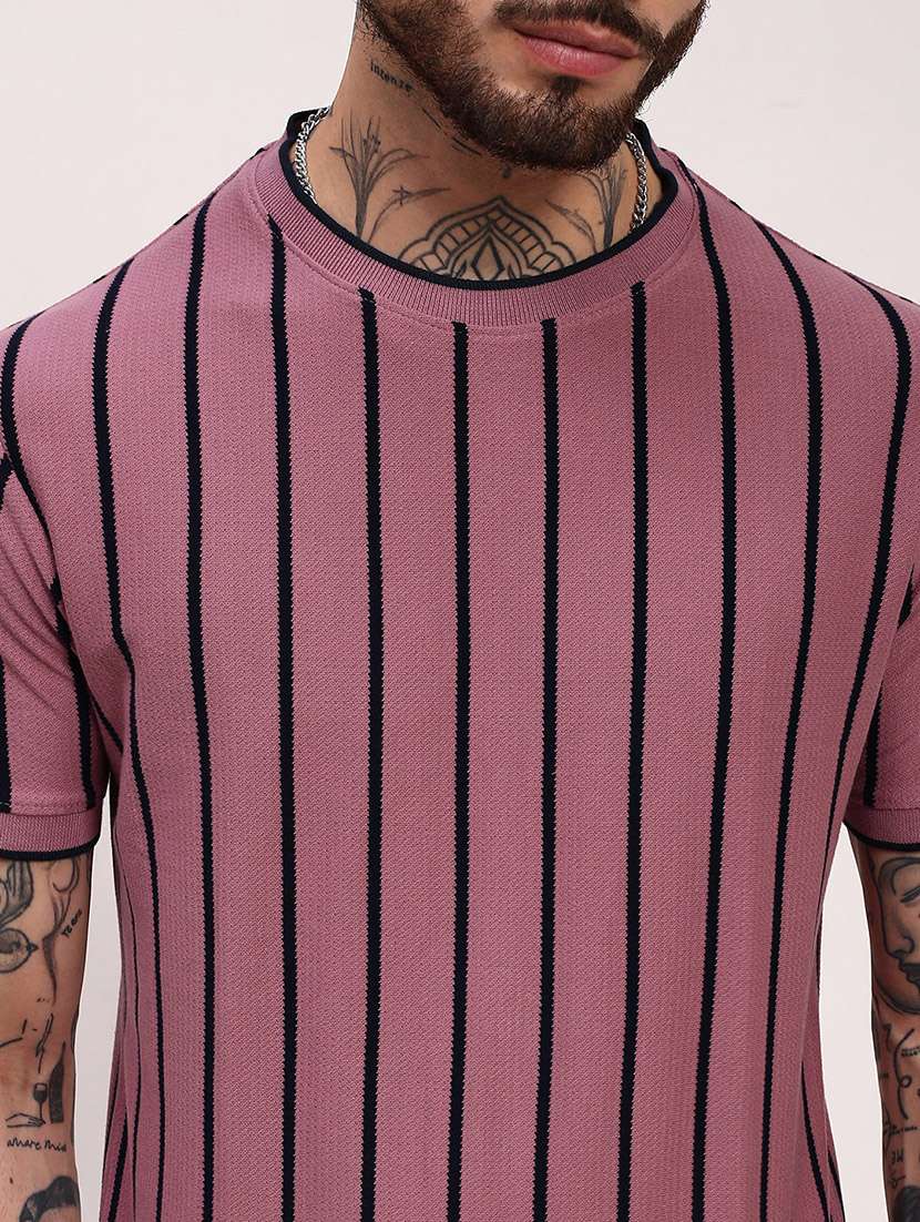 men striped short sleeve slim fit t-shirt - 21696258 - Standard Image - 5