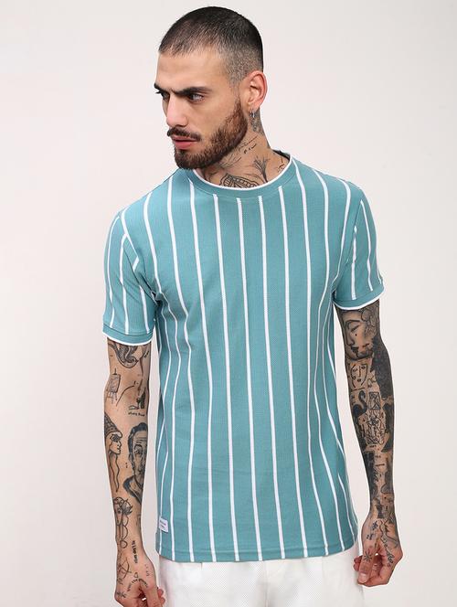 men striped short sleeve slim fit t-shirt - 21696259 - Standard Image - 0