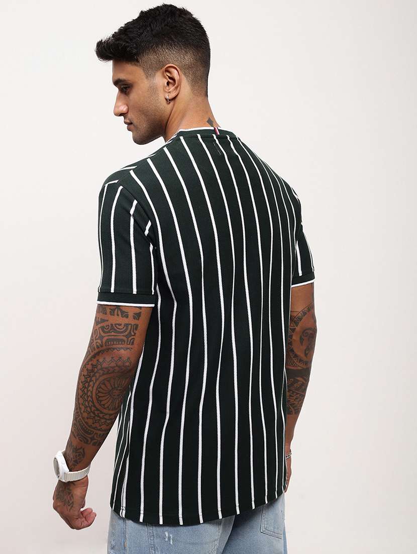men striped short sleeve slim fit t-shirt - 21696260 -  Standard Image - 3
