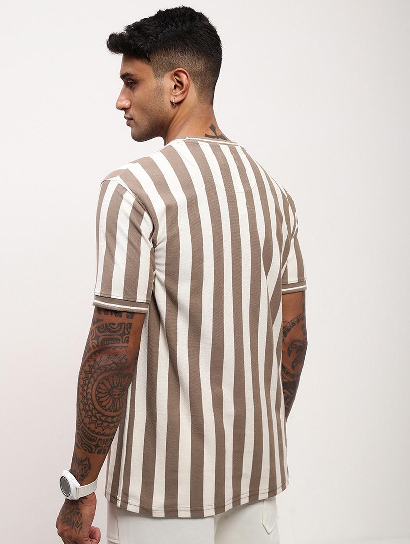 men striped short sleeve slim fit t-shirt - 21696263 - Standard Image - 3