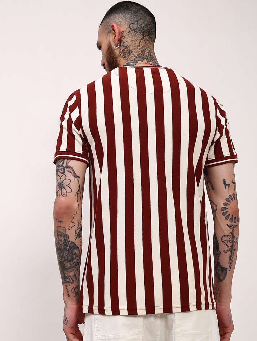 men striped short sleeve slim fit t-shirt - 21696264 - Standard Image - 3