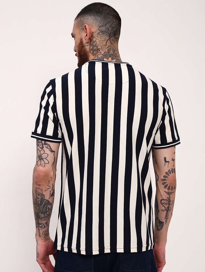 men striped short sleeve slim fit t-shirt - 21696265 - Standard Image - 3