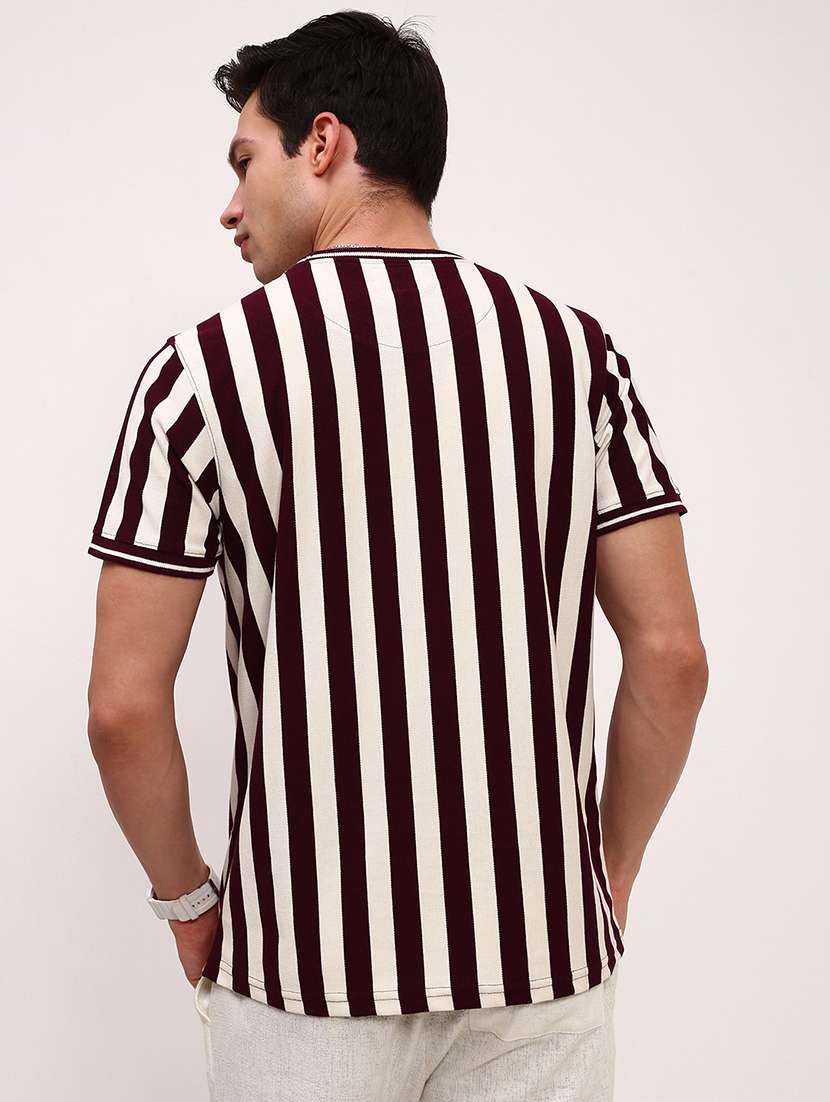 men striped short sleeve slim fit t-shirt - 21696266 -  Standard Image - 3