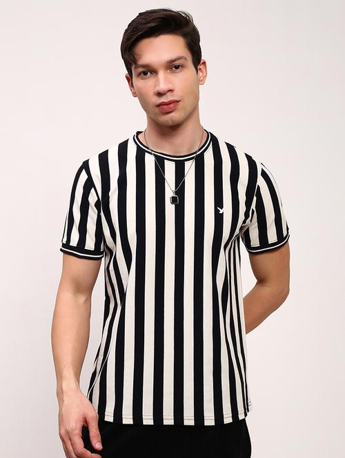 men striped short sleeve slim fit t-shirt - 21696267 - Standard Image - 0