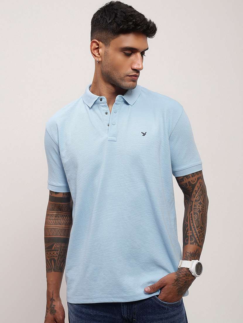 men solid short sleeve polo t-shirt