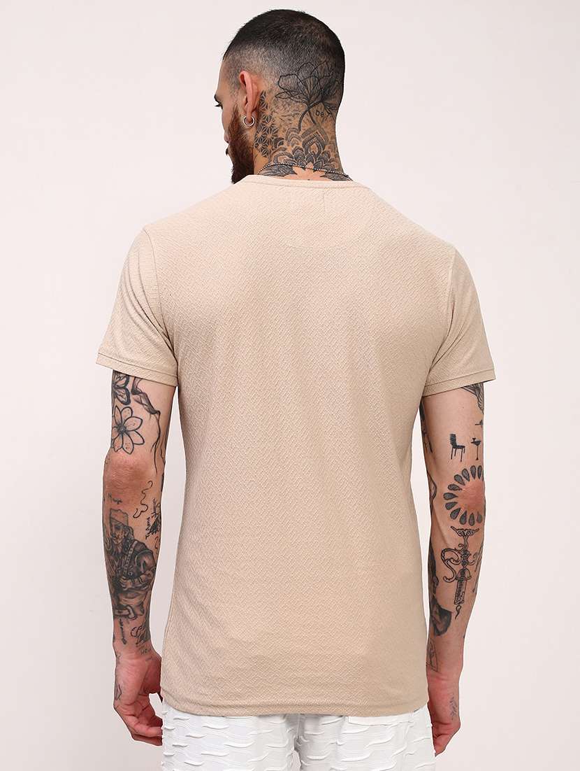 men solid short sleeve slim fit t-shirt - 21696274 - Standard Image - 3