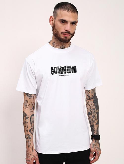 men chest print round neck t-shirt - 21696294 -  Standard Image - 0