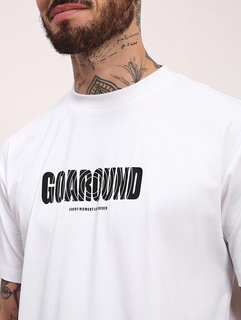 men chest print round neck t-shirt - 21696294 - Standard Image - 5