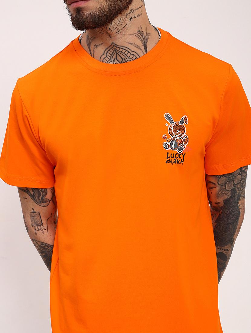 men placement print round neck t-shirt - 21696297 - Standard Image - 5