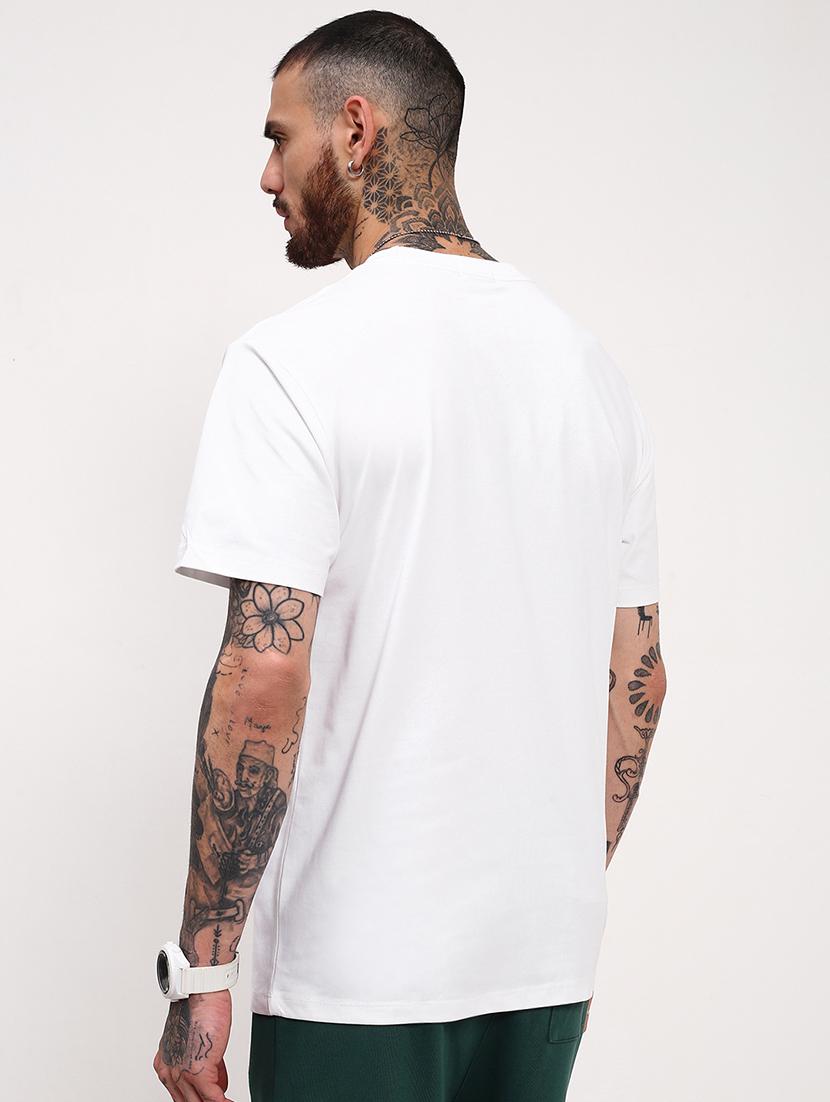 men chest print round neck slim fit t-shirt - 21696299 - Standard Image - 3