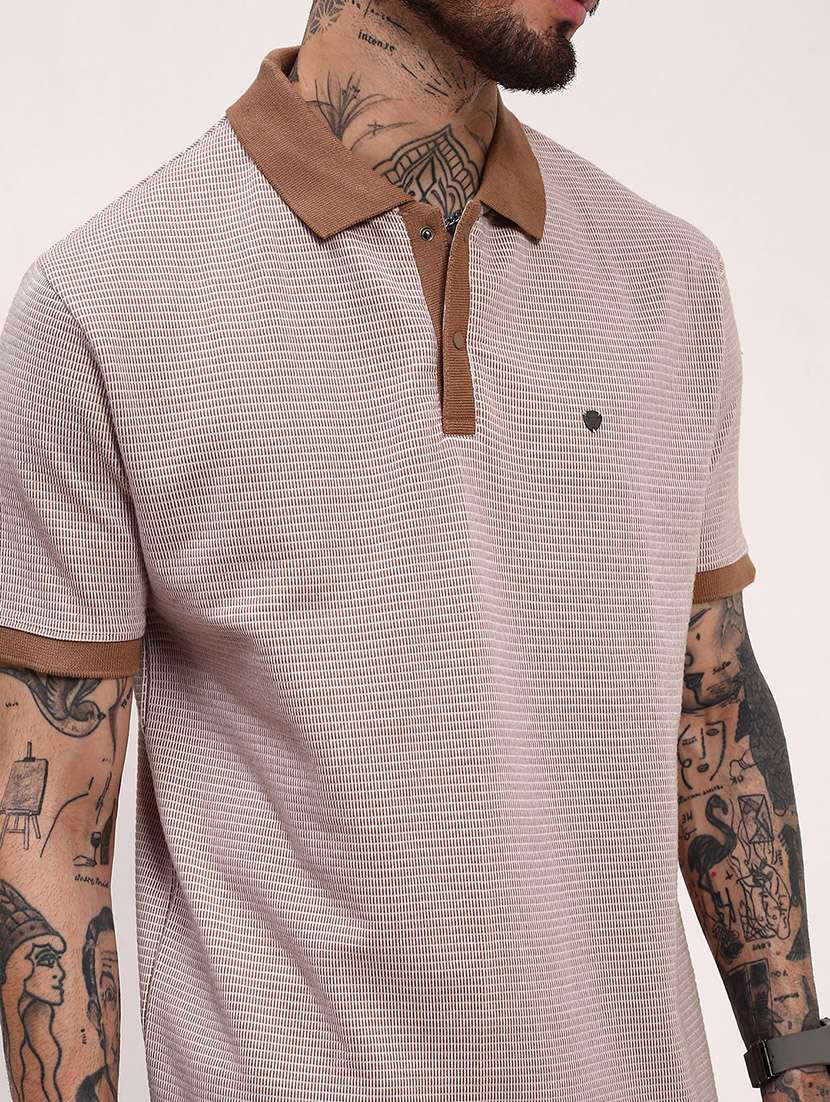 men self design short sleeve polo t-shirt - 21696305 -  Standard Image - 5