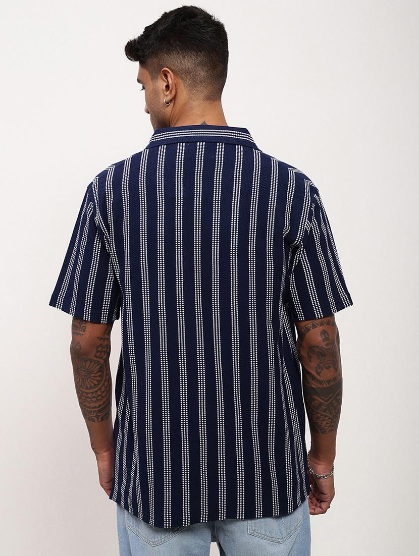 men striped short sleeves casual shirt - 21696316 - Standard Image - 3