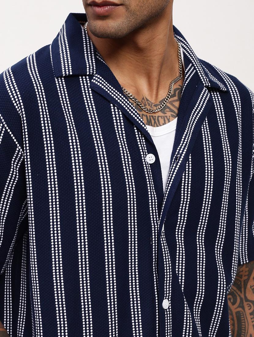 men striped short sleeves casual shirt - 21696316 - Standard Image - 5