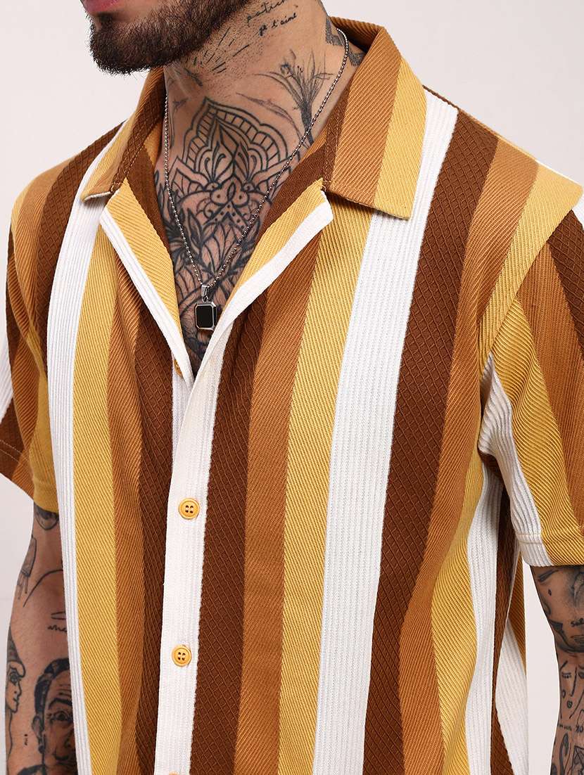 men striped short sleeves casual shirt - 21696317 -  Standard Image - 5