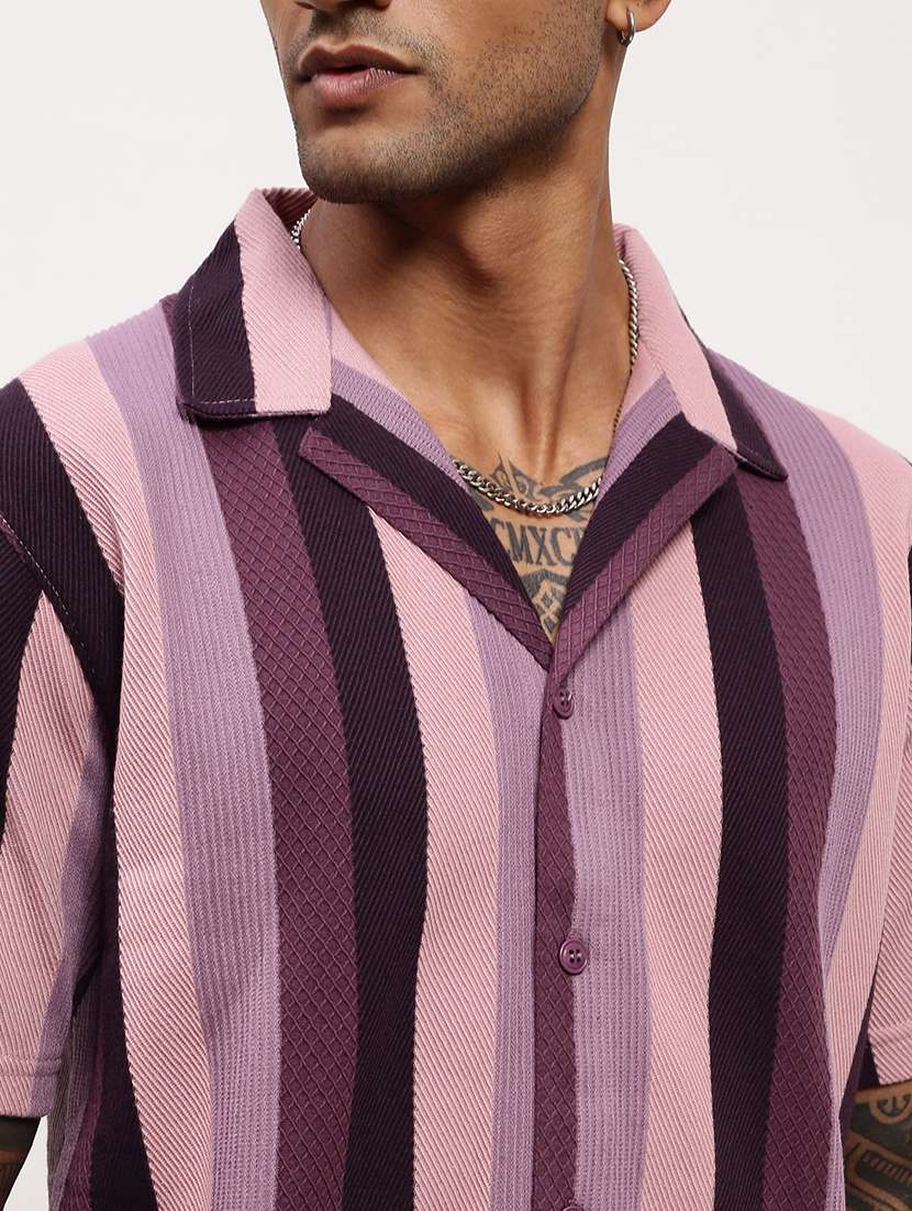 men striped short sleeves casual shirt - 21696318 -  Standard Image - 5