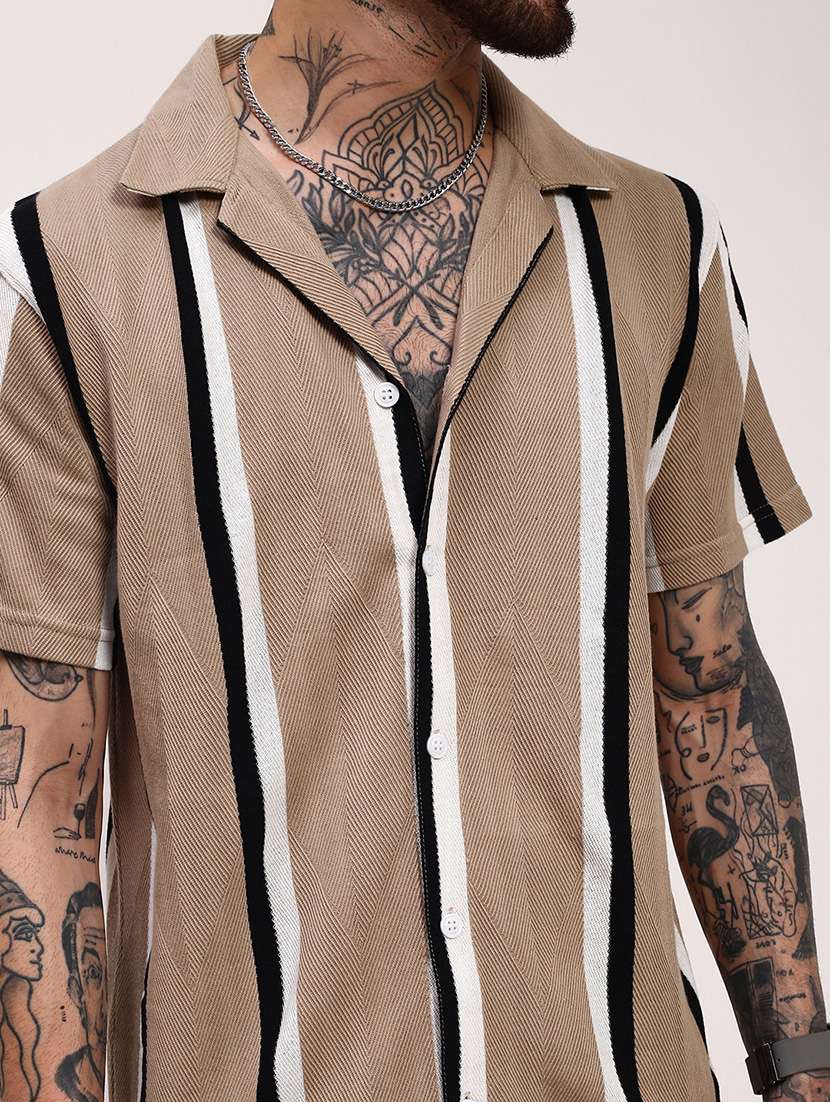 men striped short sleeves casual shirt - 21696322 -  Standard Image - 5