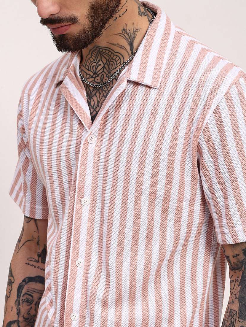 men striped short sleeves casual shirt - 21696327 -  Standard Image - 5