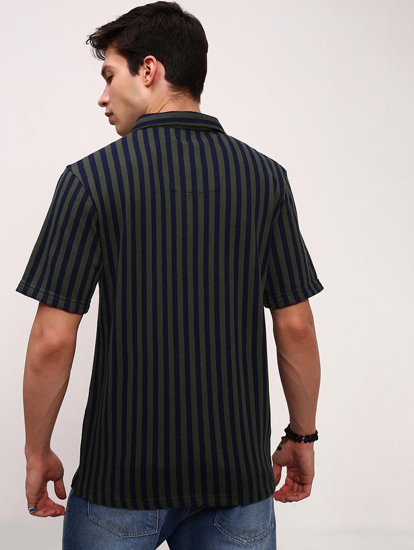 men striped short sleeves casual shirt - 21696329 - Standard Image - 3