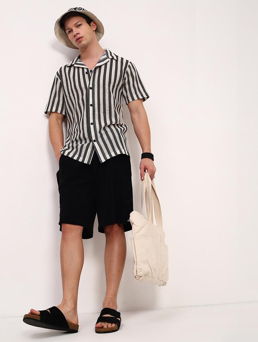 men striped short sleeves casual shirt - 21696335 - Standard Image - 5
