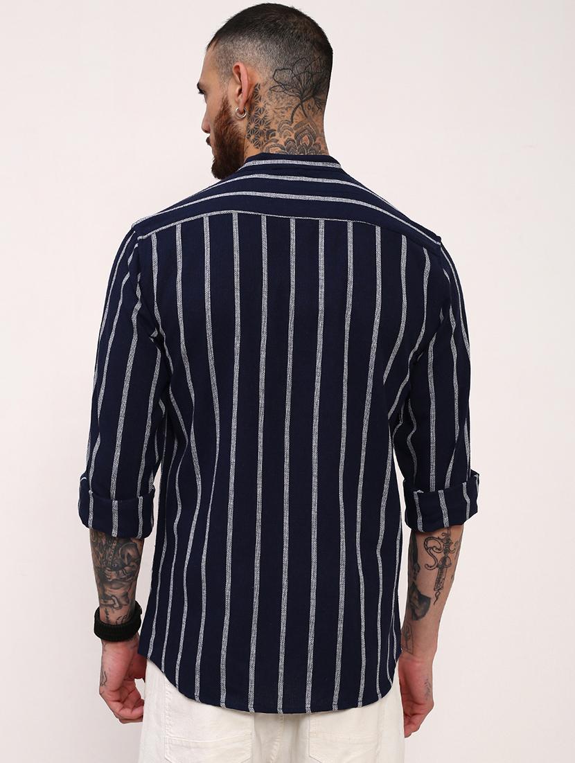 men striped long sleeves casual shirt - 21696338 - Standard Image - 3