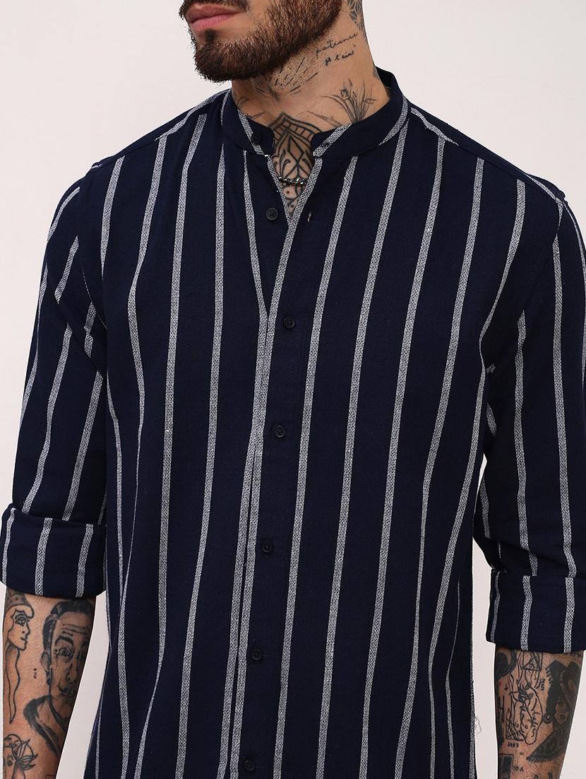 men striped long sleeves casual shirt - 21696338 - Standard Image - 5
