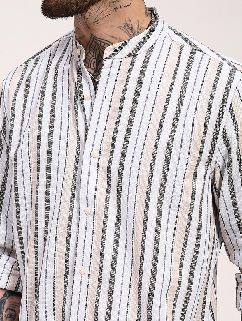 men striped long sleeves casual shirt - 21696339 - Standard Image - 5