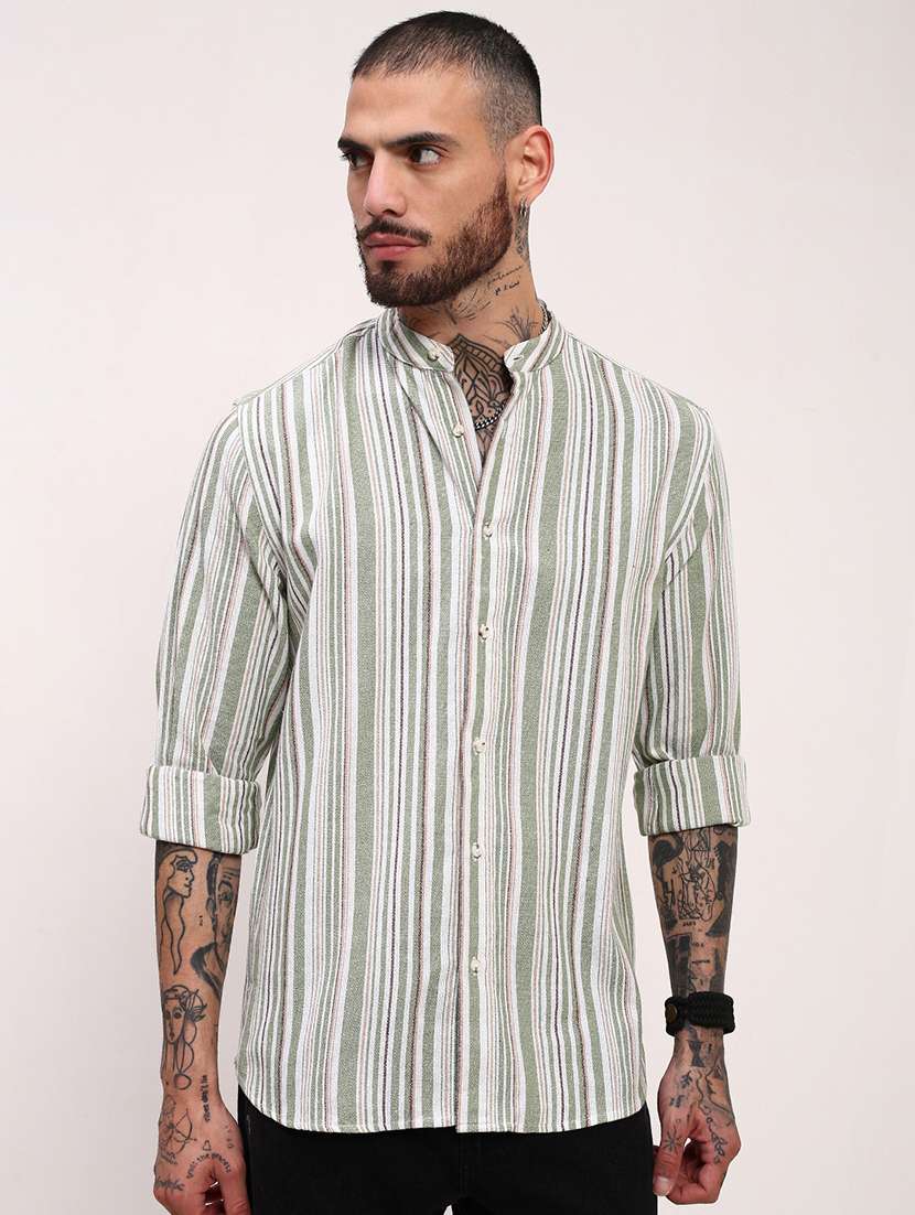 men striped long sleeves casual shirt - 21696340 - Zoom Image - 0