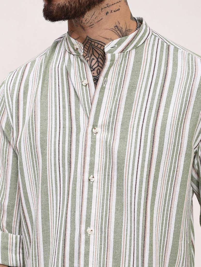 men striped long sleeves casual shirt - 21696340 - Standard Image - 5