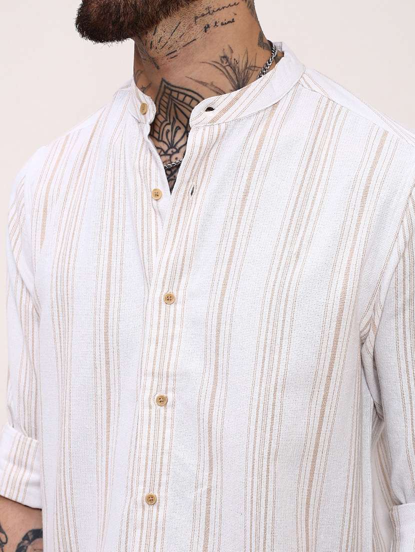 men striped long sleeves casual shirt - 21696341 - Standard Image - 5