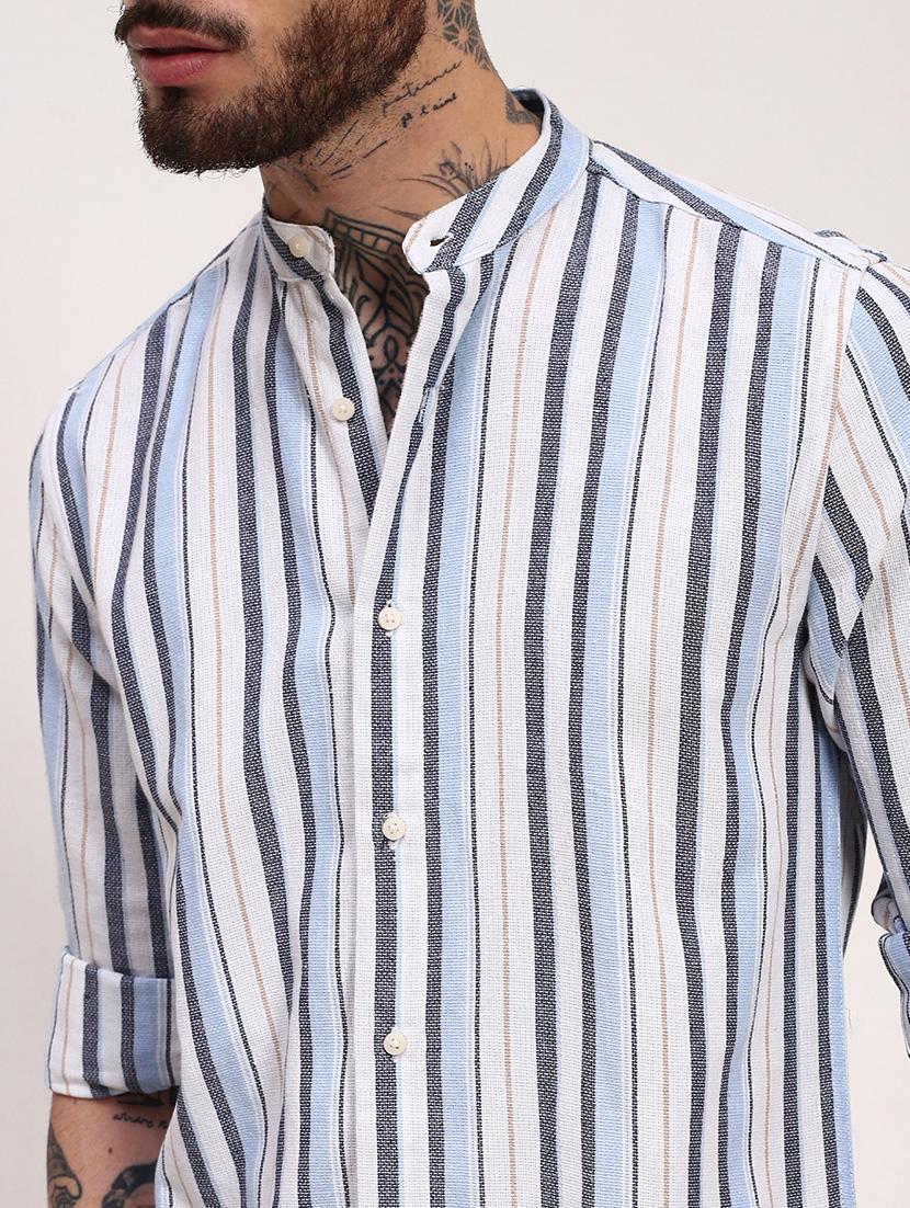 men striped long sleeves casual shirt - 21696343 - Standard Image - 5