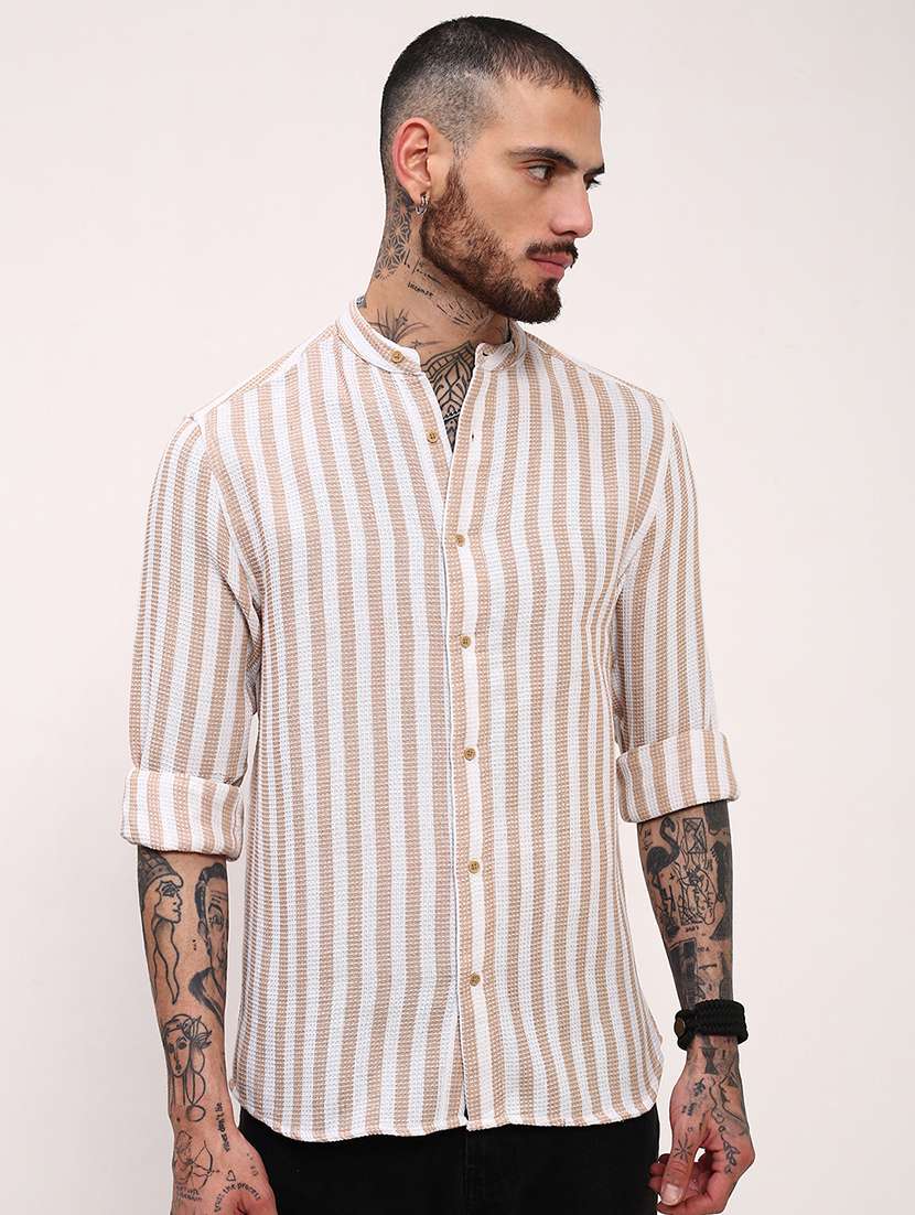 men striped long sleeves casual shirt - 21696344 - Zoom Image - 0