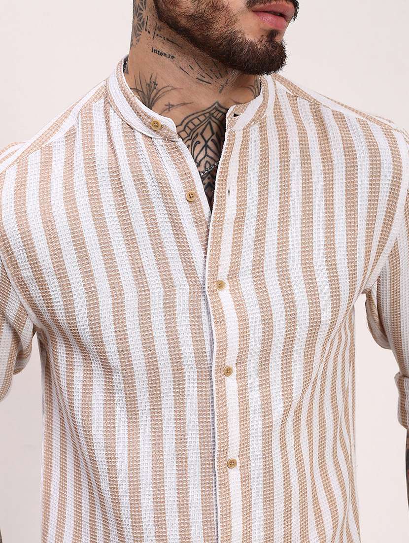 men striped long sleeves casual shirt - 21696344 - Standard Image - 5