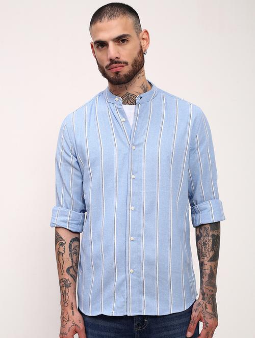 men striped long sleeves casual shirt - 21696345 -  Standard Image - 0