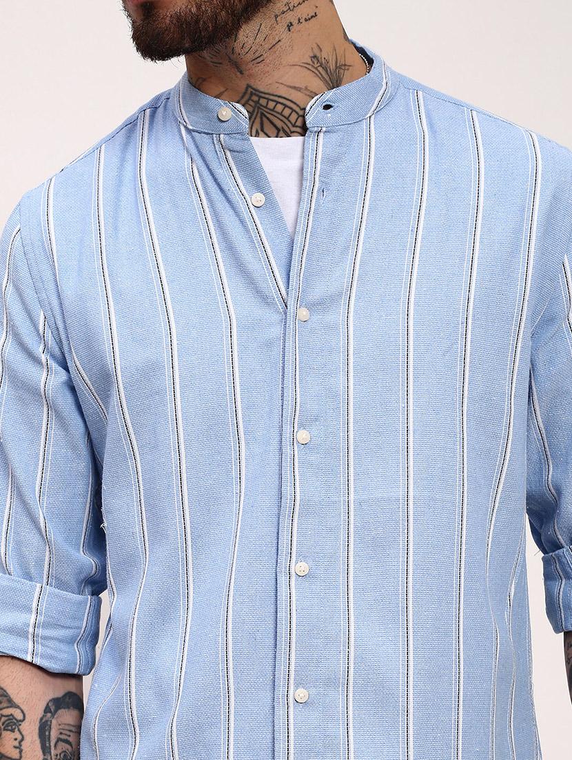 men striped long sleeves casual shirt - 21696345 - Standard Image - 5