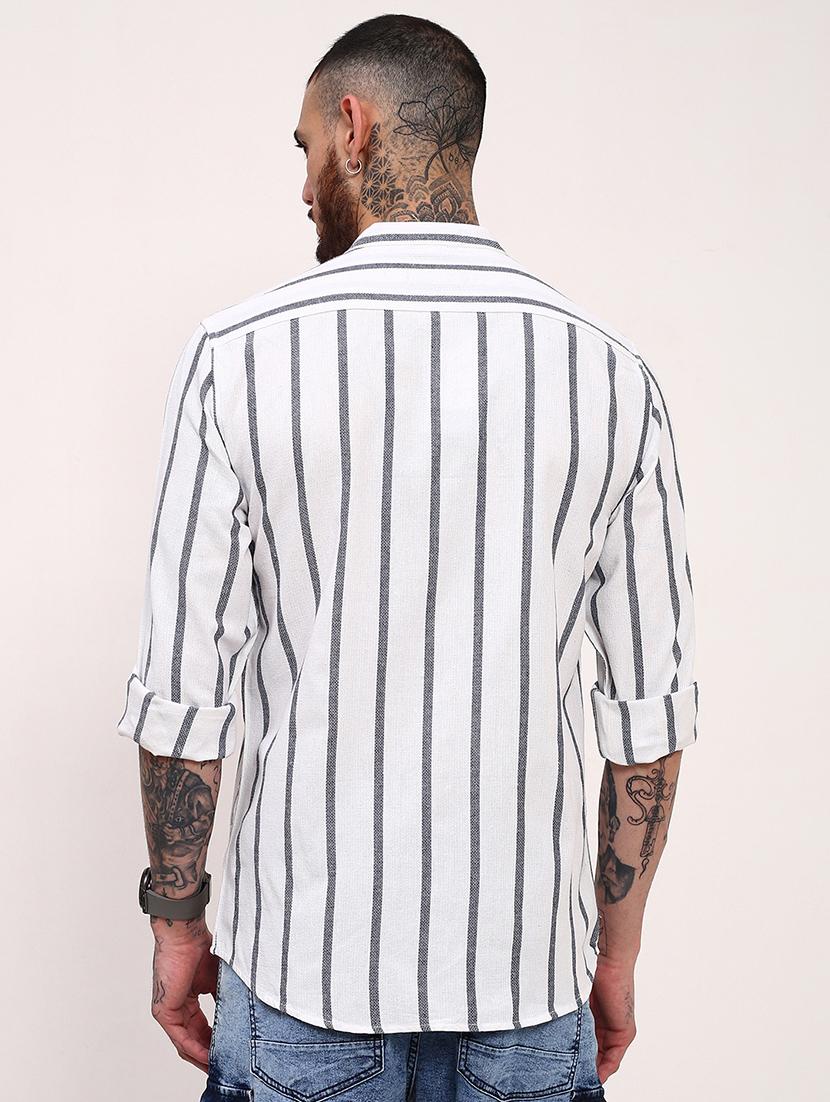 men striped long sleeves casual shirt - 21696347 - Standard Image - 3