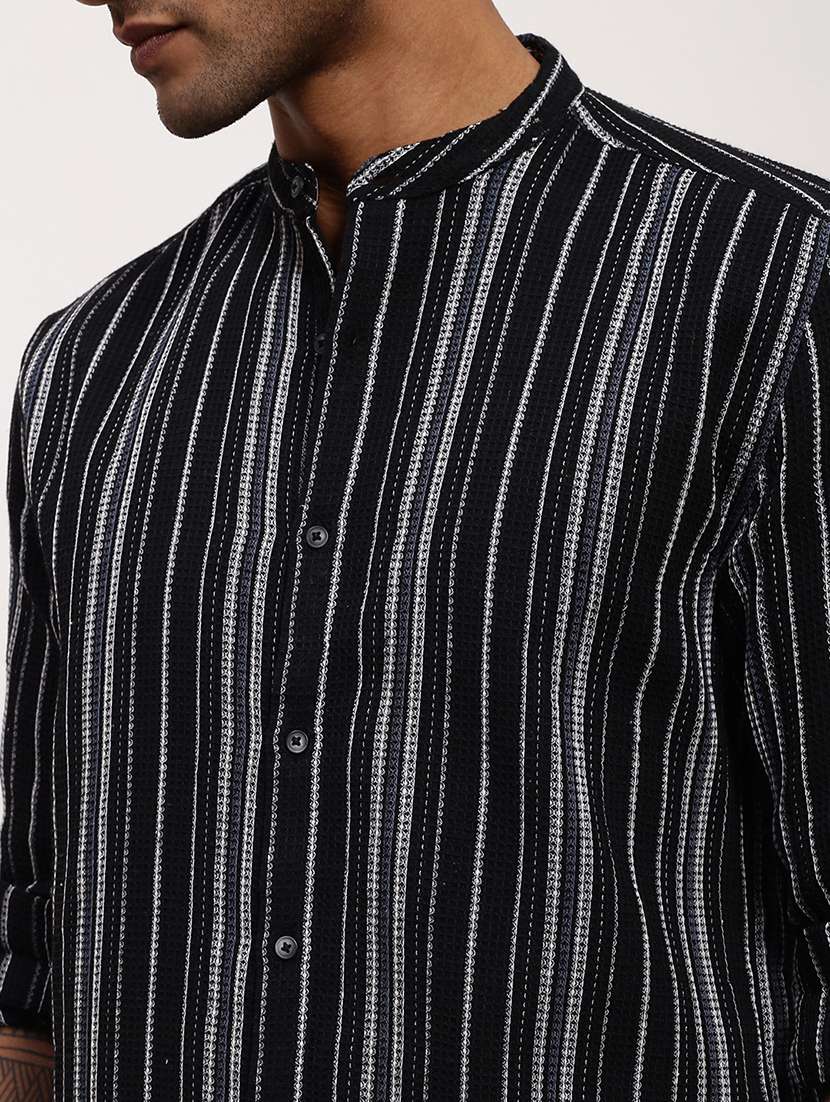 men striped long sleeves casual shirt - 21696352 - Standard Image - 5