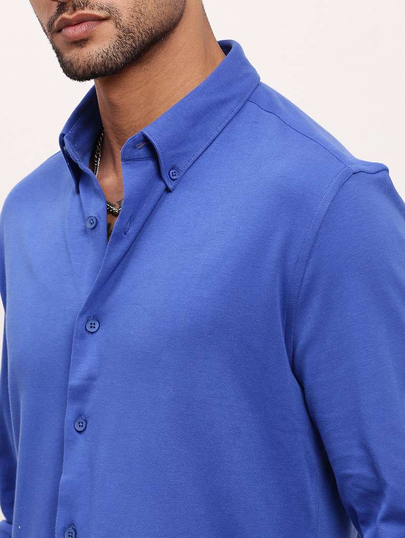 men solid long sleeves casual shirt - 21696382 -  Standard Image - 5