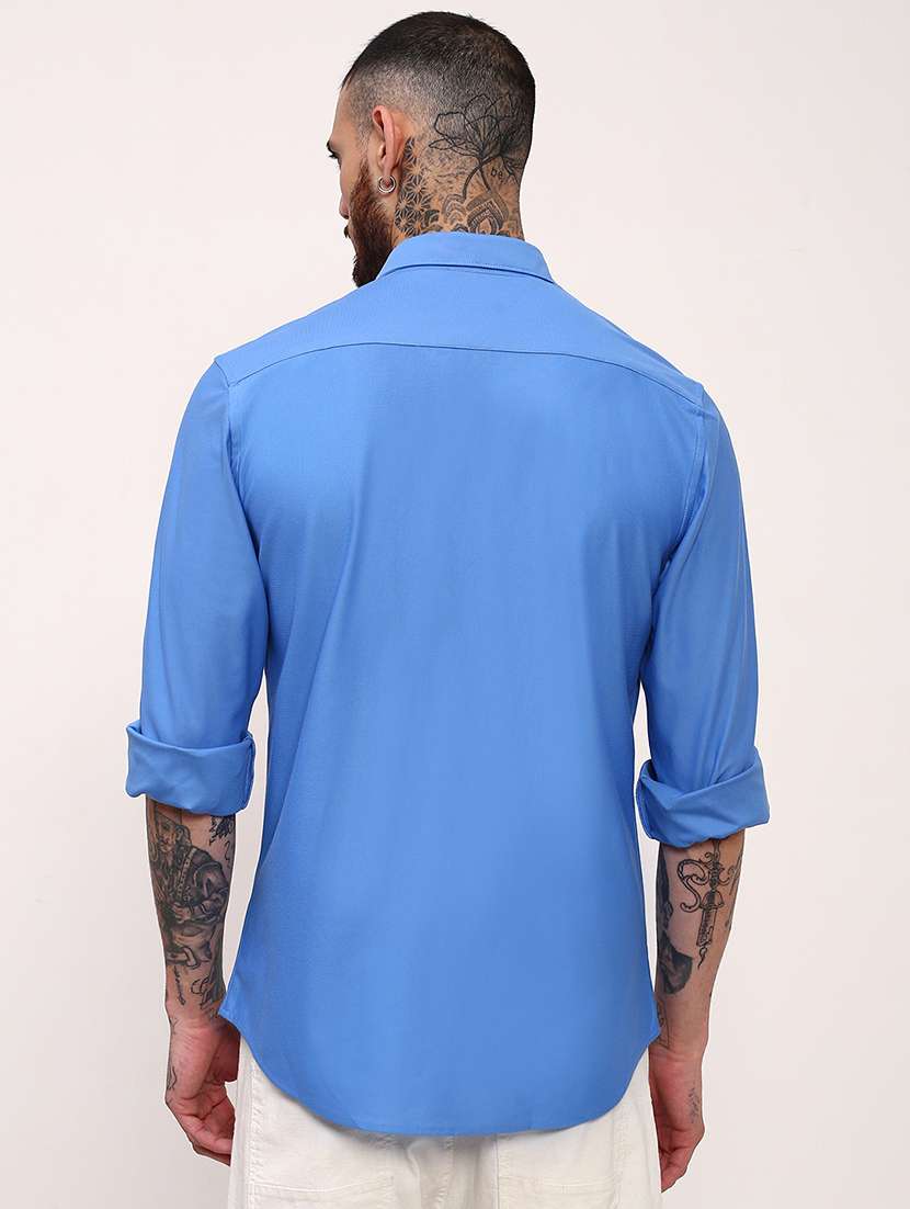men solid long sleeves casual shirt - 21696386 -  Standard Image - 3