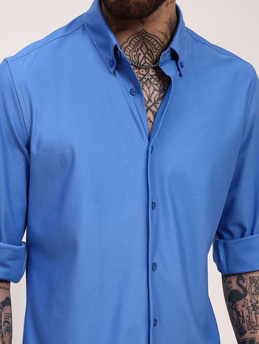 men solid long sleeves casual shirt - 21696386 -  Standard Image - 5